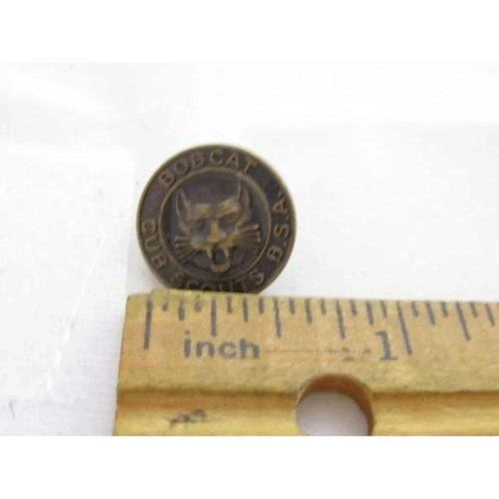Old‎ Solid Brass Bobcat Cub Scouts B.S Vintage Lapel Hat Tie Tack Pin*Jewelry